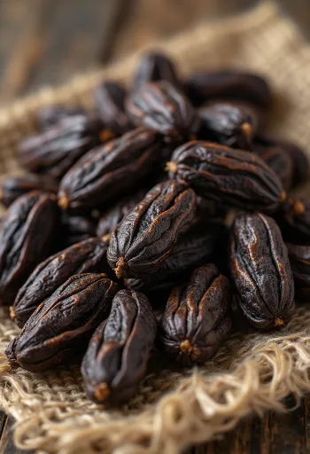 Johanneksenleipäpuun (carob) palko, sisus näkyvissä