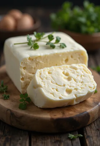 Puhvelinvoita pienessä keraamisessa kulhossa, kermainen koostumus, vaalea väri