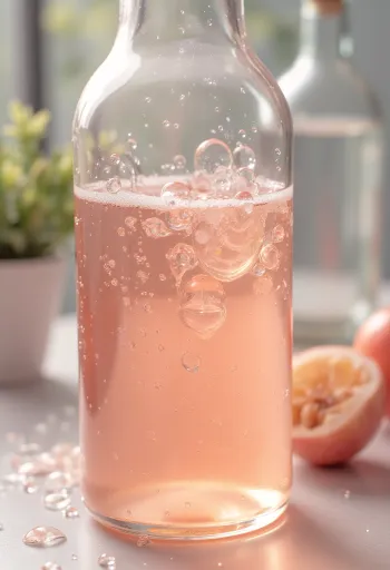 Viinietikkaa lasikulhossa, ympärillä punaista ja valkoista rypälettä sekä etikkaemo pullossa