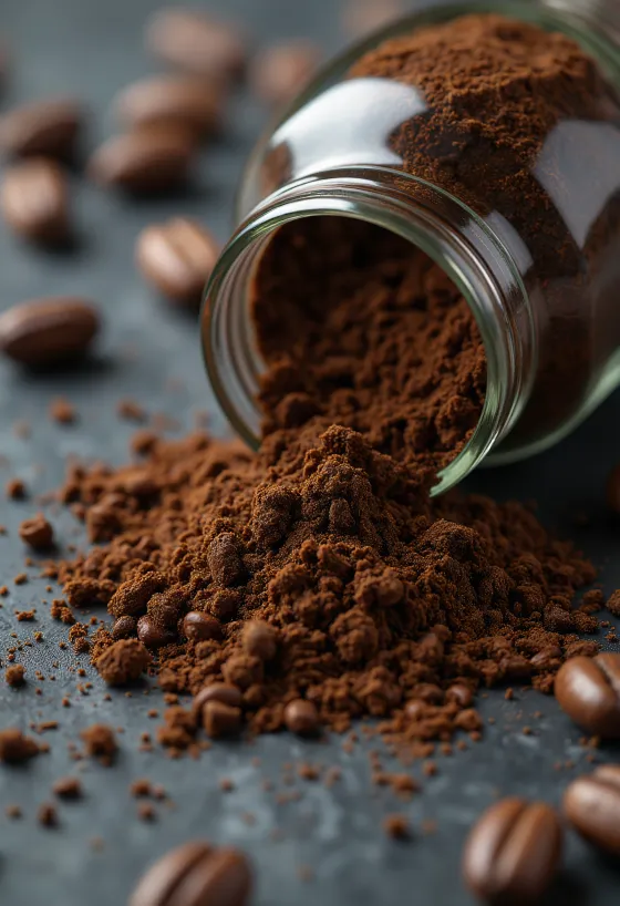 Paahdettua sikurikahvirouhetta ja kuivattua juurta puukauhassa ja kulhossa