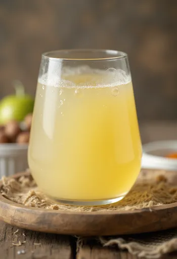 Lasikulho makeaa heraa ja pullo tuoretta heraa rustiikkisella alustalla