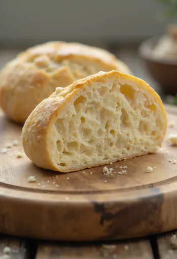 Tuoretta ja kuivattua hiivaa pienessä kulhossa ja leikkuulaudalla, vaalealla taustalla