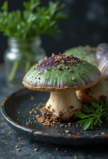 Viipaloituja ja puhdistettuja kyyhkyhaperoita keittiön leikkuulaudalla