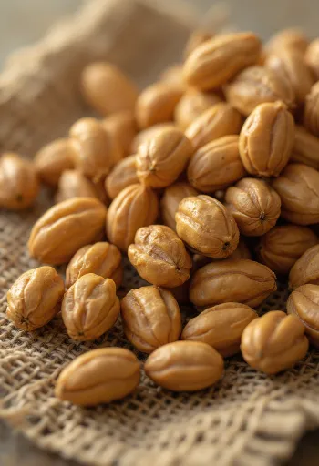 Maamantelin (chufa) mukuloita leikkuulaudalla