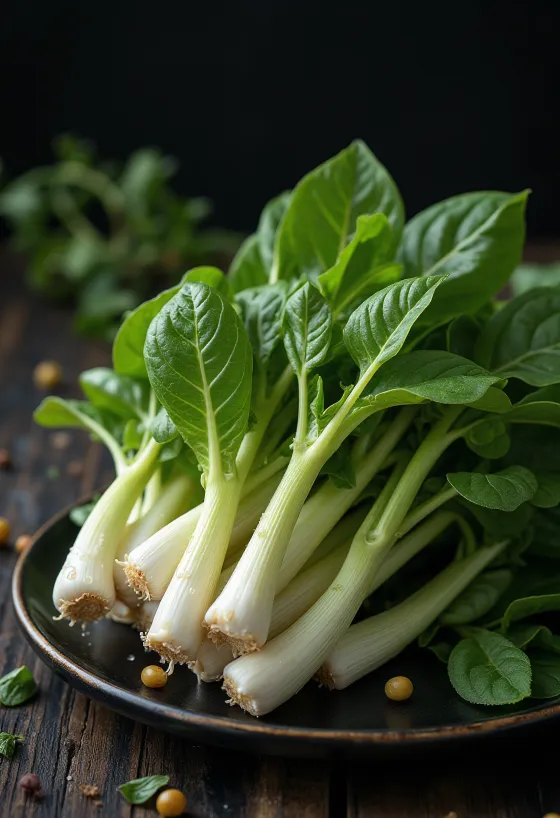 Tuoreita auringonkukan versoja lautasella