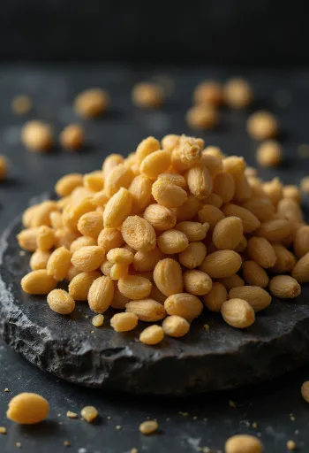 Kuivattuja tomaatinsiemeniä puisella alustalla