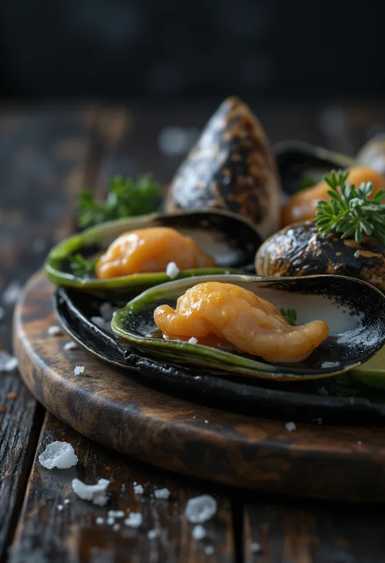 Viherhuulisimpukoita, vihreä reuna näkyvissä