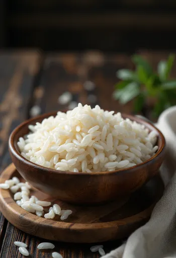 Juuri keitettyä Carnaroli-riisiä, täydellinen valinta kermaiseen risottoon