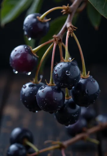 Pihlajanmarjoja, kirkkaan punainen väri ja hieman ryppyinen pinta