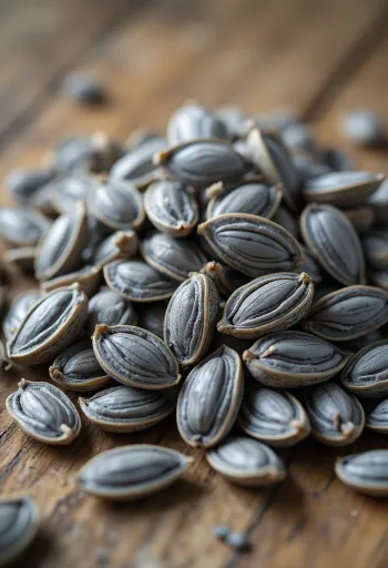 Kuorittuja ja kuorellisia auringonkukansiemeniä kulhoissa