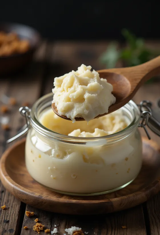 Raakaa ankanrasvaa lasikulhossa, ympärillä puhdistettuja rasvapaloja