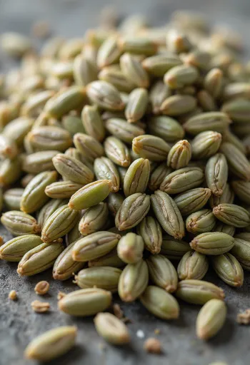 Puhdistettuja rukiinjyviä pienessä säkissä ja puupinnalla