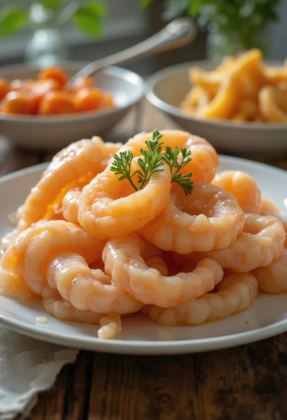 Tuoretta sydänsimpukan lihaa jäillä sitruunan ja persiljan kera