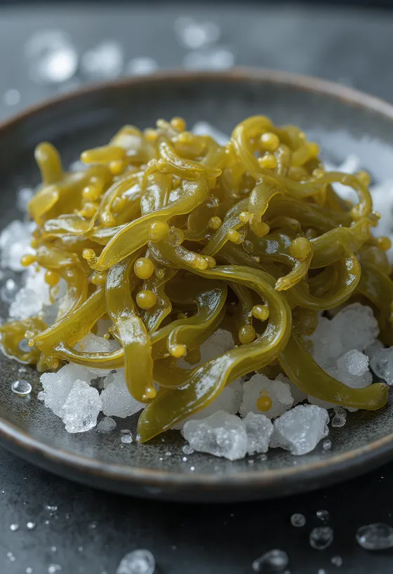 Kuivattua rakkolevää, yksityiskohtainen tekstuuri ja luonnolliset värit