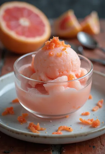 Kotitekoinen grapefruit-sorbetti virkistävä jälkiruoka