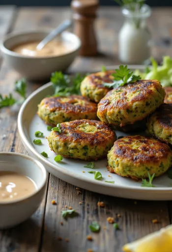 BBQ-grillattu falafel tarjoiltuna