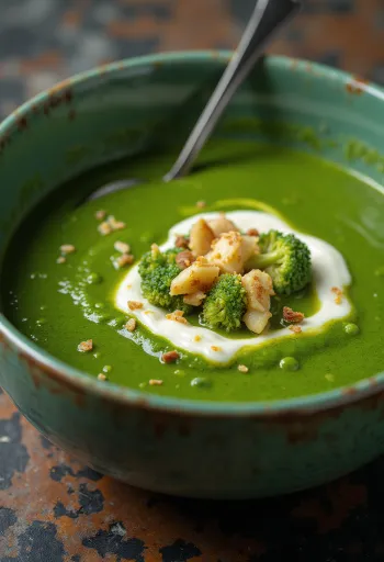 Parsakaalisosekeitto lautasella