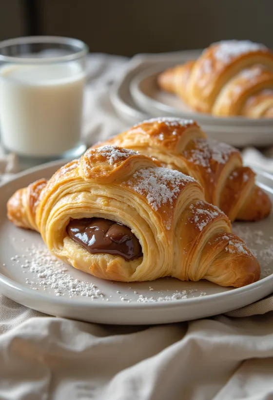 Kastanjacroissant tarjoiltuna