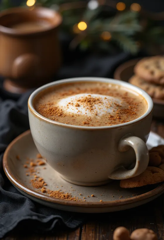 Maitovaahtoinen latte kanelikoristelulla