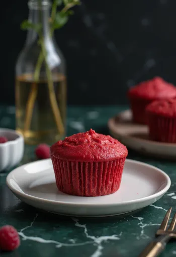 Red Velvet -kuppikakut tarjoiltuna