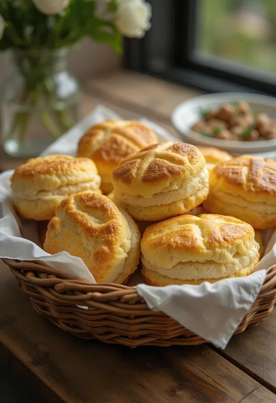 Pehmeitä rahkapogácsoja kullanruskeaksi paistettuna, pinnalla rapea juustokuorrutus