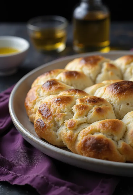 Perunajauhofocaccia tarjoiltuna