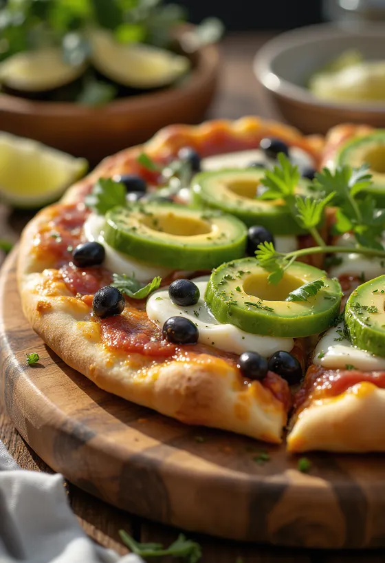 Pizza Mexicana jalapeñolla, mustapavuilla ja avokadolla