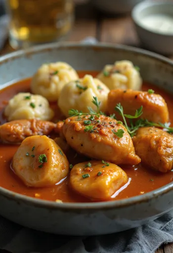 Pörkölt fürjhússal tarjoiltuna