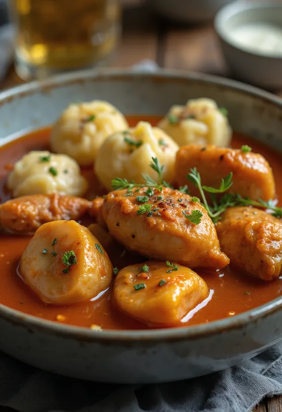 Pörkölt fürjhússal tarjoiltuna