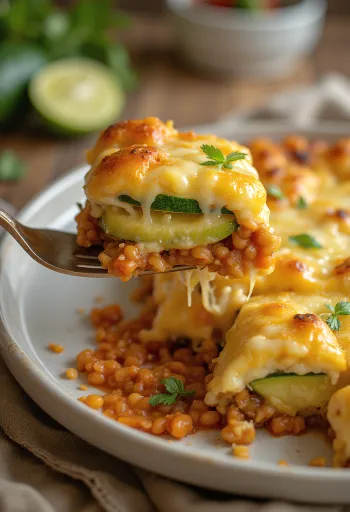 Kesäkurpitsa-linssivuoka tarjoiltuna