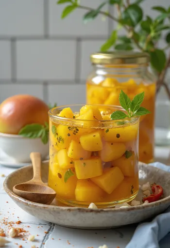 Achar intialainen pikkelsi lasipurkissa