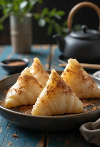 Yatsuhashi kanelilla, japanilainen makeinen kookoshiutaleilla