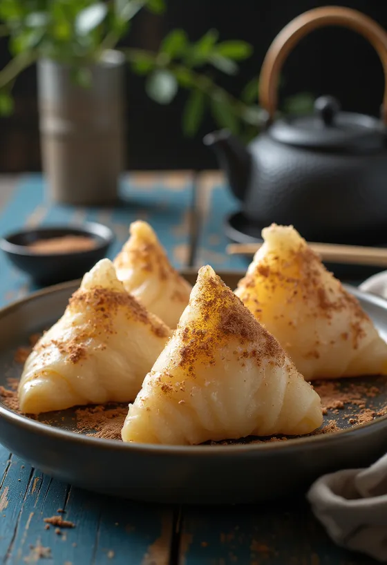 Yatsuhashi kanelilla, japanilainen makeinen kookoshiutaleilla