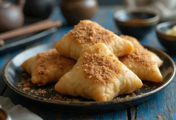 Yatsuhashi kanelilla, japanilainen makeinen kookoshiutaleilla