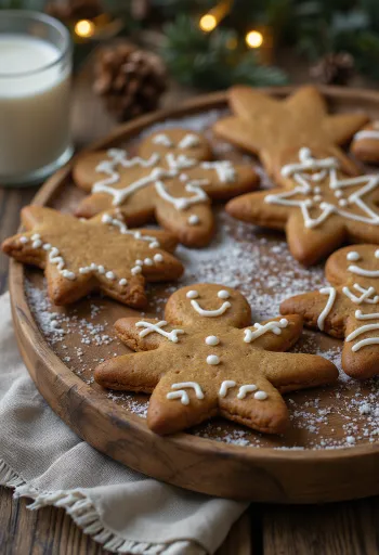 Piparkakkuukot tarjoiltuna ja koristeltuna