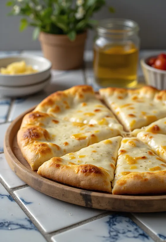 Pizza alla Crema kermaisella juustolla ja basilikalla