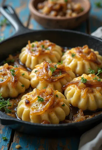 Rapea dödölle smetanalla ja paistetulla sipulilla tarjoiltuna