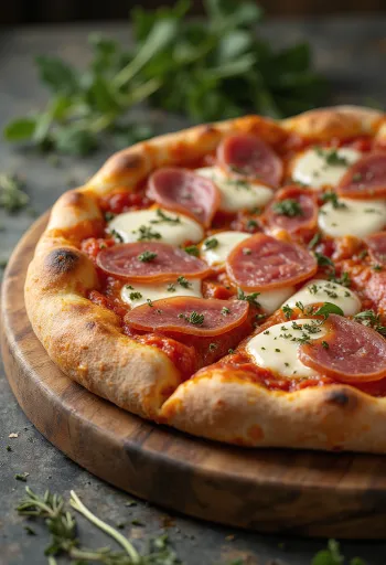 Pizza al Finocchiona fenkolisalamilla ja tuoreella oreganolla