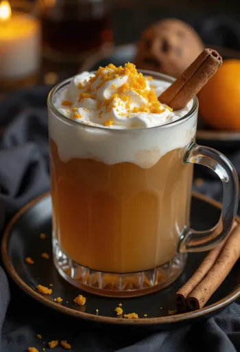 Rommi-kanelisiideri lasissa tarjoiltuna