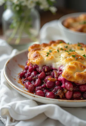 Mehevä punajuuri-papulaatikko juustokuorrutteella