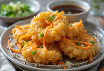 Tofu-kakiage tarjoiltuna soijakastikkeella