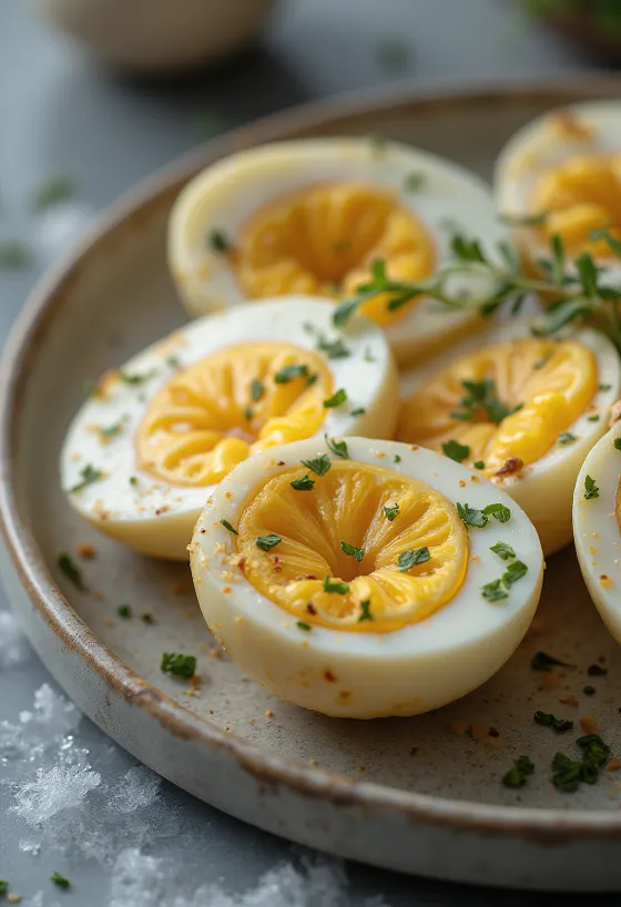 Uunissa paahdetut munakoisopuolikkaat valkosipulilla