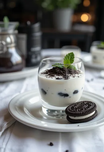 Oreo-pannacotta lasissa