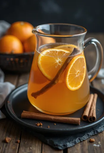 Mausteinen appelsiinibooli lasissa