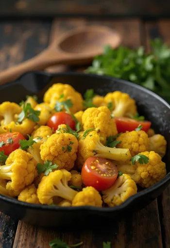 Gobhi methi sabzi kulhossa, koristeltuna tuoreella korianterilla