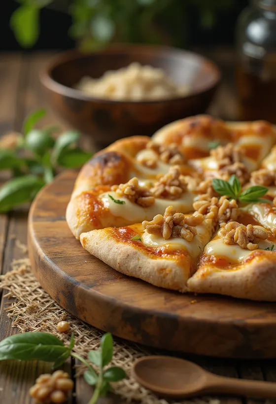 Pizza alle Noci pähkinöillä ja juustolla
