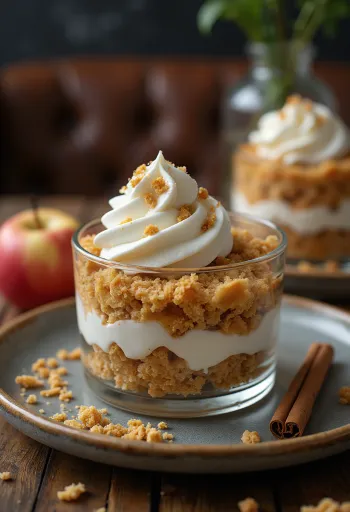 Omena-mascarponekakku viipaleina tarjoiltuna