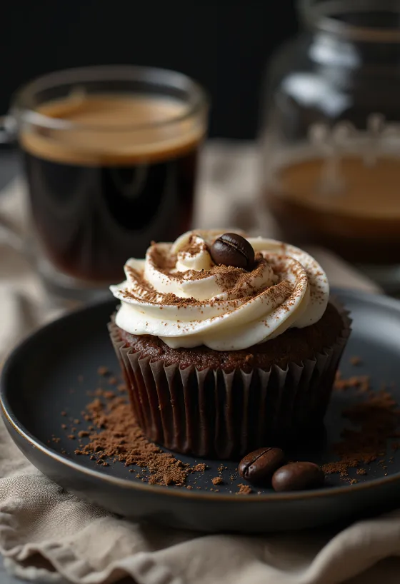 Kahvicupcaket mascarpone-täytteellä