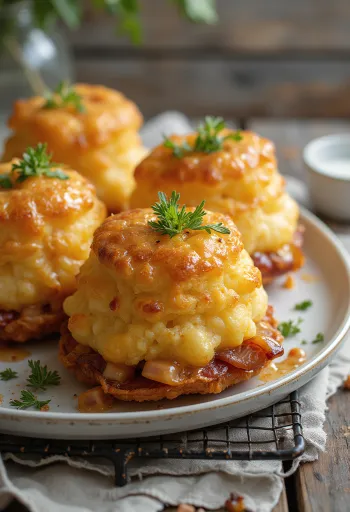 Yorkshire pudding pekonipaloilla, tuoreena tarjoiltuna