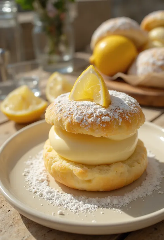 Semla sitruunatäytteellä, tuore ja herkullinen leivonnainen